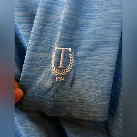 FootJoy FJ Golf Shirt Polo Size Large Blue Branded Short Sleeves - Picture 6 of 6